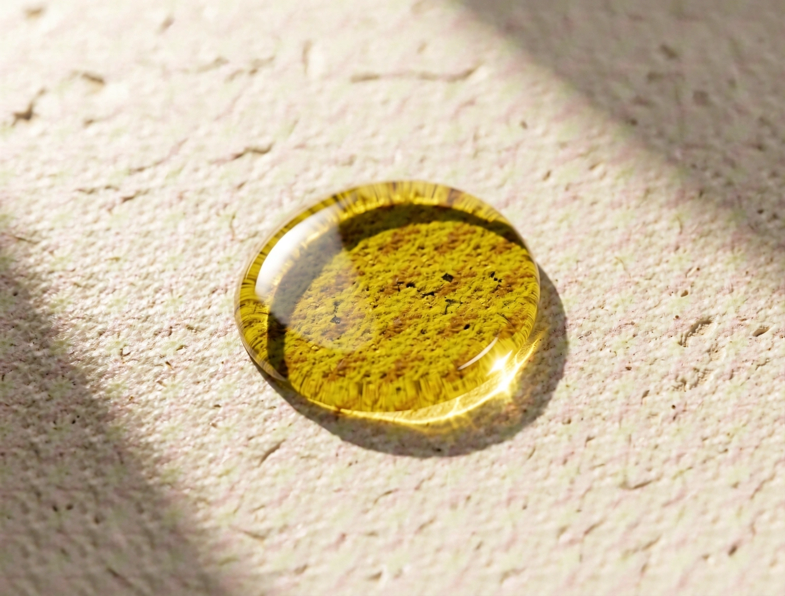 Vibrant olive oil macro photography