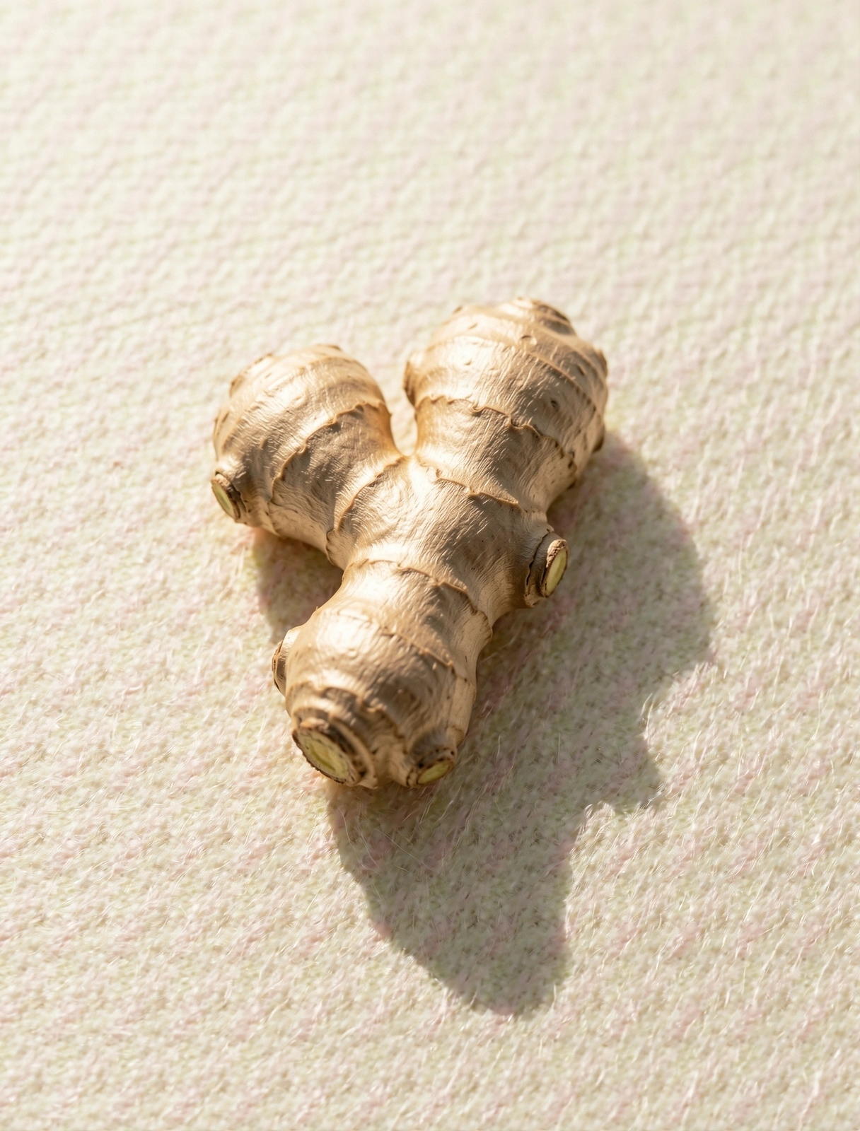 Botanical specimen of fresh ginger root representing grounded nutrition